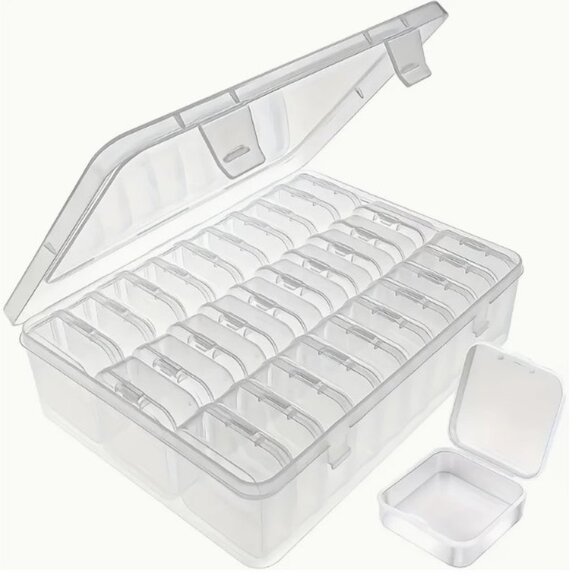 Bead Organizer Box, 30pcs Small Clear Plastic Storage Containers In One Big One. - Picture 3 of 3
